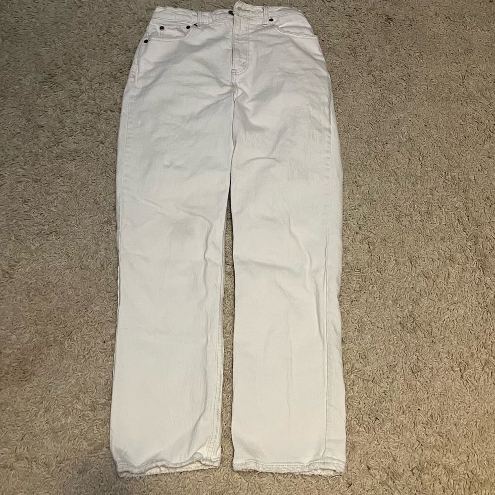 Abercrombie and fitch 90s slim straight white jeans size 6